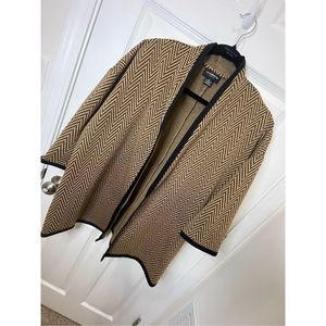 Liz Claiborne career women’s open cardigan tan black 3/4 sleeve size XL